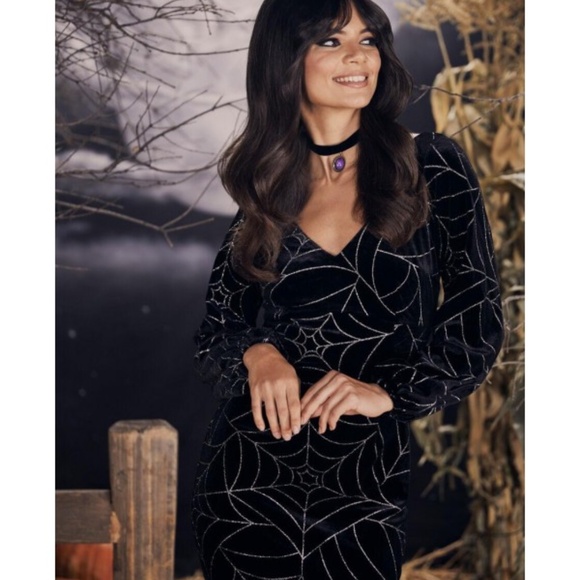 Collectif x Modcloth | Spinning in Style Spiderwebs Maxi Dress size 16 NWT - Picture 2 of 6